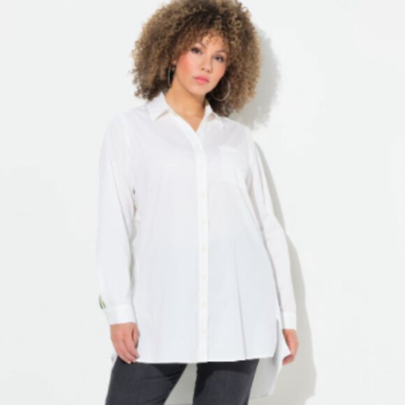 Ulla Popken Womans Size 24/26 White Relaxed Fit Button Up Shirt Blouse NWOT - Picture 1 of 13